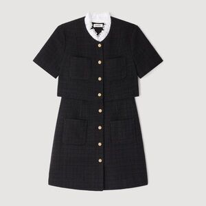 Sandro MINI DRESS WITH DETACHABLE COLLAR US4/FR36